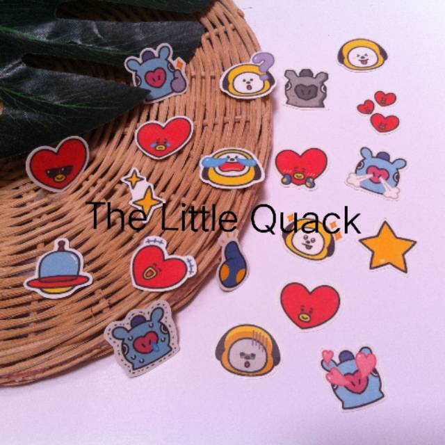 

(20 pcs) Sticker Pack Set Motif BT21 Head BTS untuk Case Hp Scrapbook