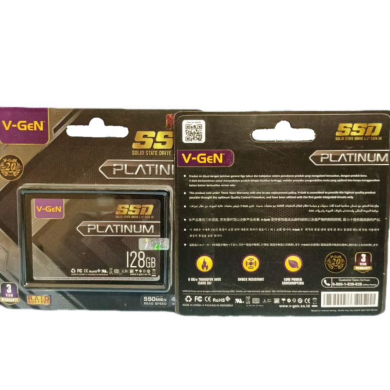SSD V-Gen 128GB 2.5" Sata III 6GB/s SSD Internal Pc / Laptop