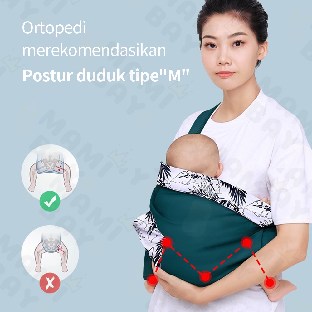 Mamibayi Kain gendongan bayi ukuran kecil geos baby carrier untuk memudahkan bayi tidur