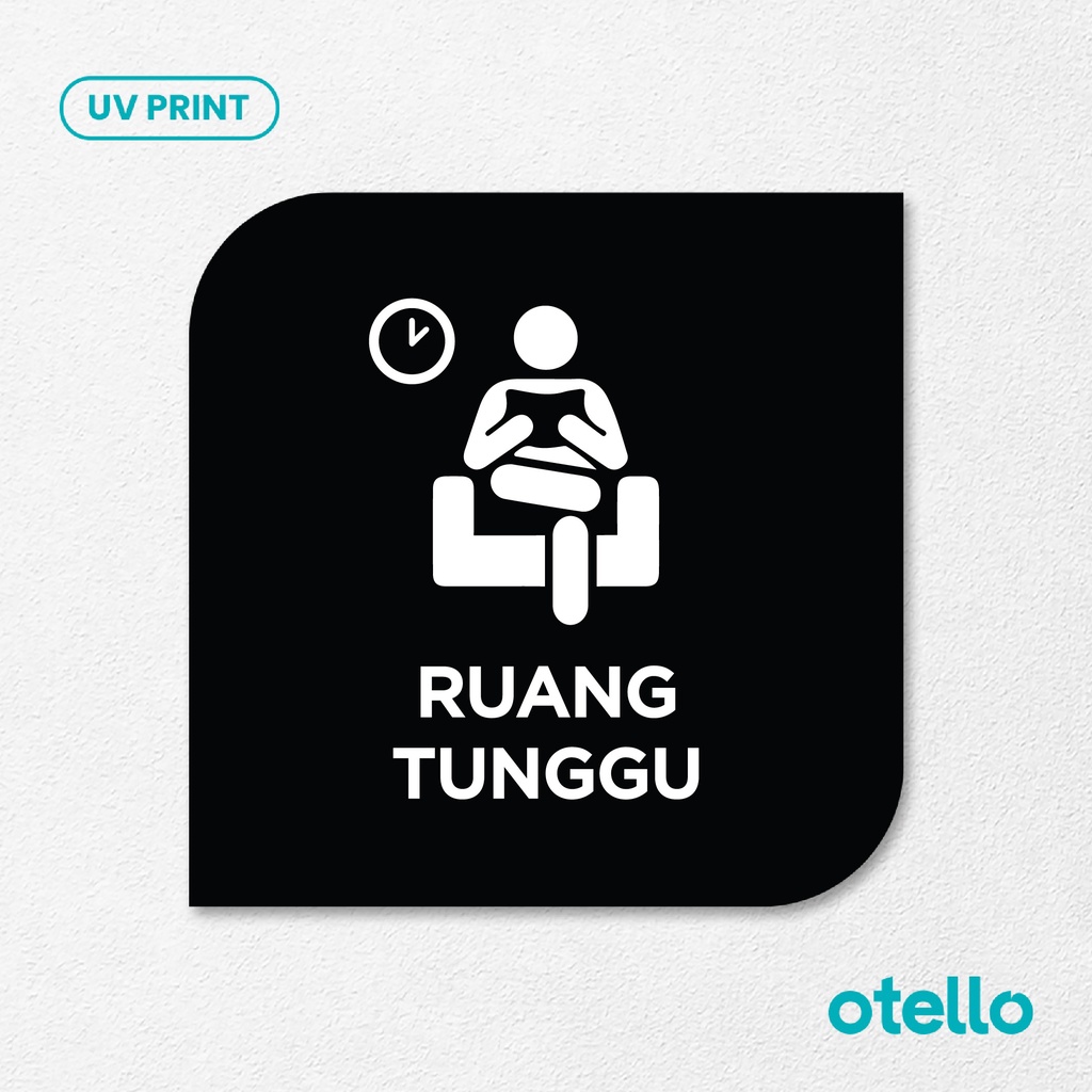 Ruang Tunggu Sign Board Akrilik Tempel Dinding Papan Acrylic Restoran Dinding Petunjuk Toko Cafe