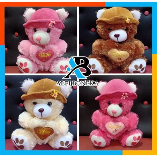 Best Seller Boneka Topi lucu murah  Boneka Teddy Bear Love Topi berkualitas  kado ulang tahun