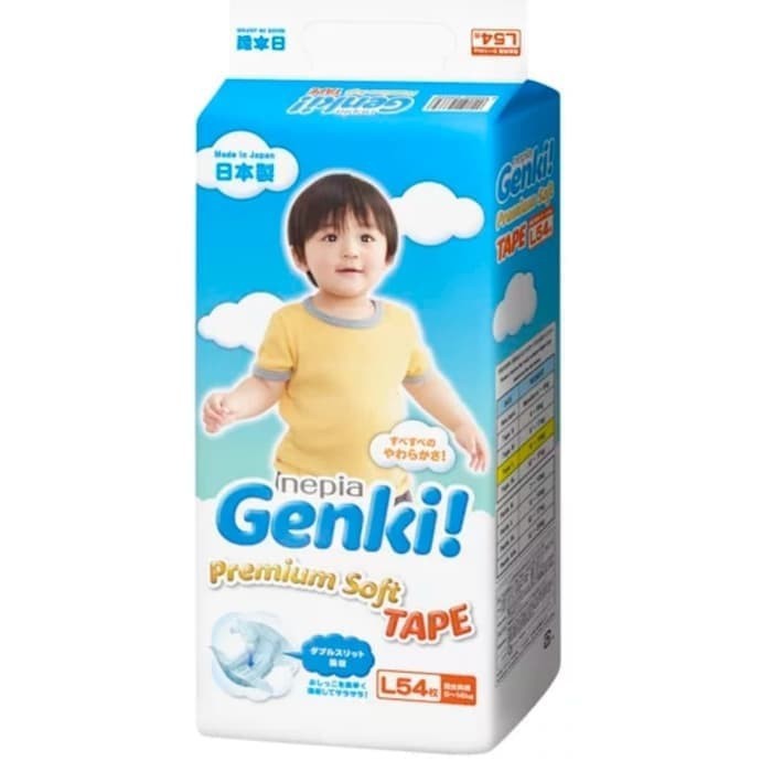 DIAPERS NEPIA GENKI TAPE L54 L ISI 54 L 54 / POPOK PEREKAT