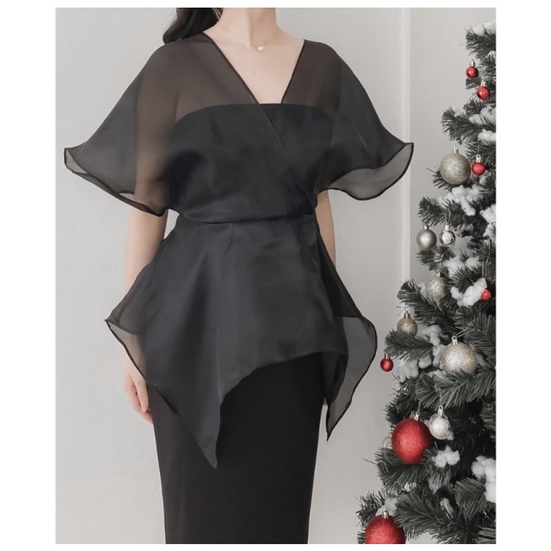 New Pakaian Wanita Dress Mewah Kerja Kantor bridesmaid korea putih hitam scuba mewah murah prom part