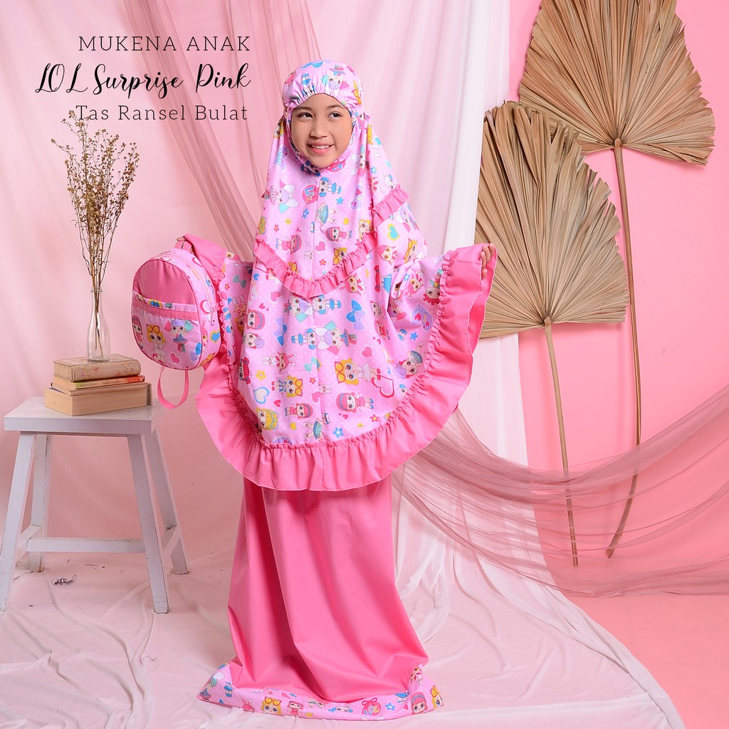 MUKENA BALI TASIK - MUKENA ANAK KATUN LOL SURPRISE TAS BULAT &amp; TAS RANSEL
