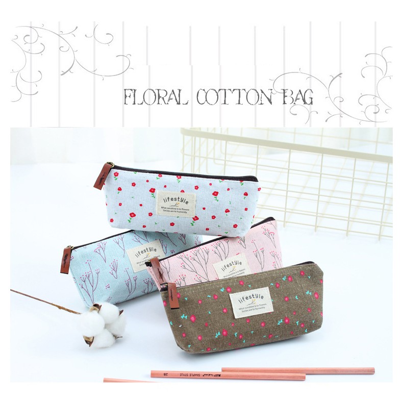 KOTAK PENSIL MOTIF BUNGA LUCU UNIK / KOTAK PULPEN / TEMPAT ALAT TULIS IMPORT TERMURAH BS-5