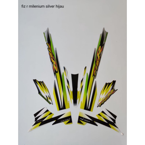stiker striping f1zr milemium silver hijau