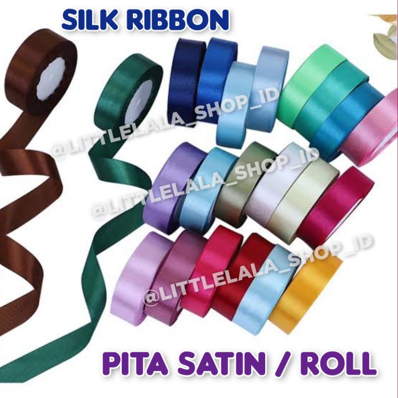 

Pita Kain Satin Roll 2cm 3/4 inchi /roll/pita merah emas sliver transparan/ silk ribbon warna warni/pita kado valentine/sang jit/hadiah/pita hiasan kado pink/ungu/lilac/hitam/kuning/merah/silk ribbon/sangjit hampers lebaran/parcel idul fitri/organdi