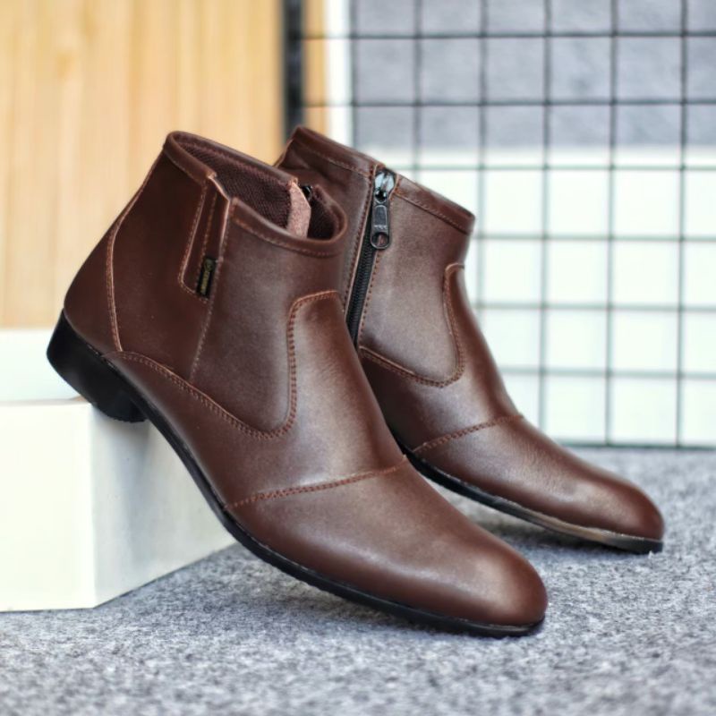 ENOZ X NANO - Sepatu Pantofel Formal Kerja Kantoran Original Pria Sepatu Pantopel Cowo Kulit Asli Formal Dinas Perawat Dokter Elegant