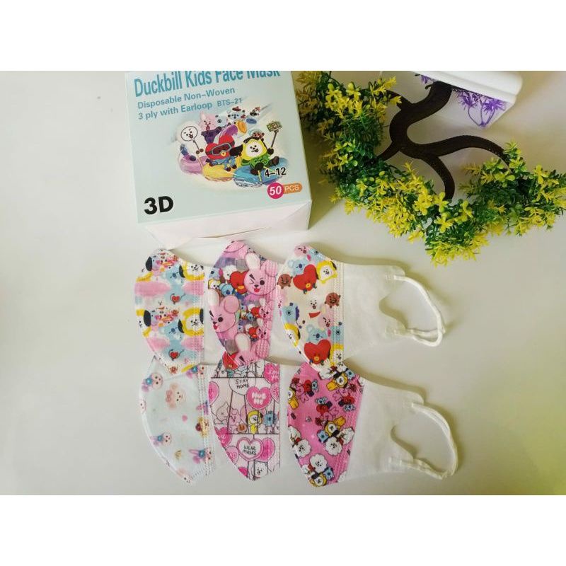 Masker BTS Anak Pink