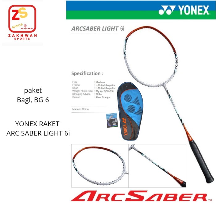 Jual Racket Badminton Yonex Arc Saber Light I Bg Tas Raket