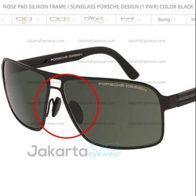 Nosepad Nose Pad Porsche Design Kacamata Sunglass Bahan Silikon Silicone BLACK