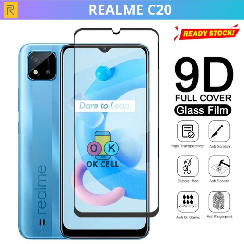 Tempered Glass Full Cover Realme C20 Tg Anti Gores Kaca Full Layar Realmi C20 Screen Protector