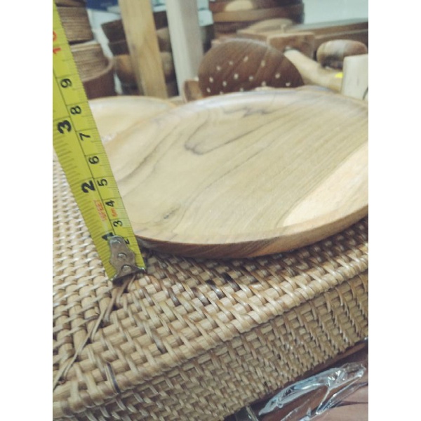 Piring Kayu Jati Bulat Diameter 20cm