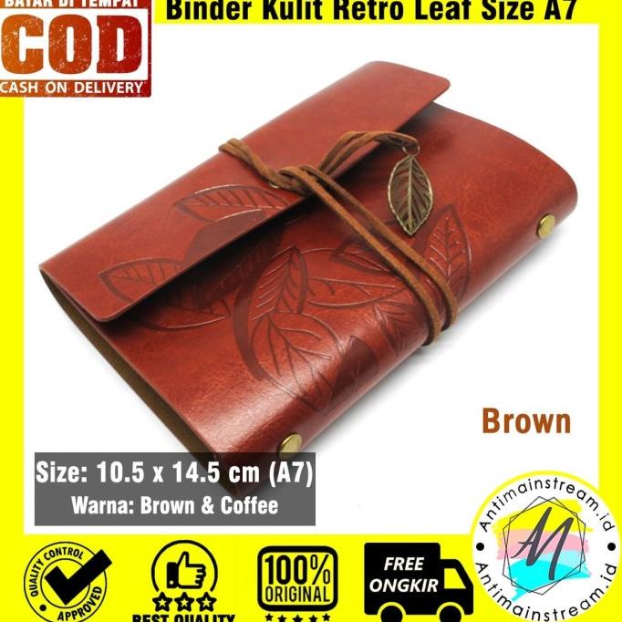 

Buku Catatan Binder Kulit Retro Leaf A6 Warna Brown dan Coffee