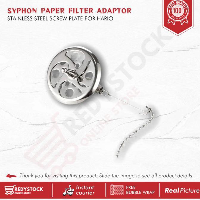 CUCI GUDANG SYPHON PAPER FILTER ADAPTOR STAINLESS STEEL SCREW PLATE for HARIO