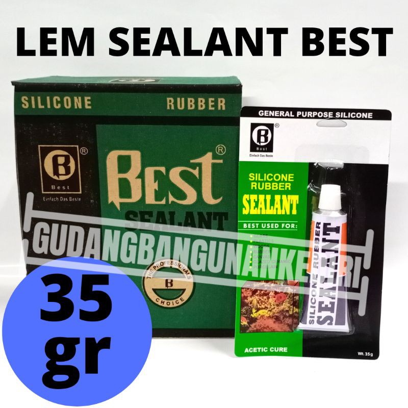 Lem Silikon Sealant Rubber Tube lem kaca BEST 35gr lem best