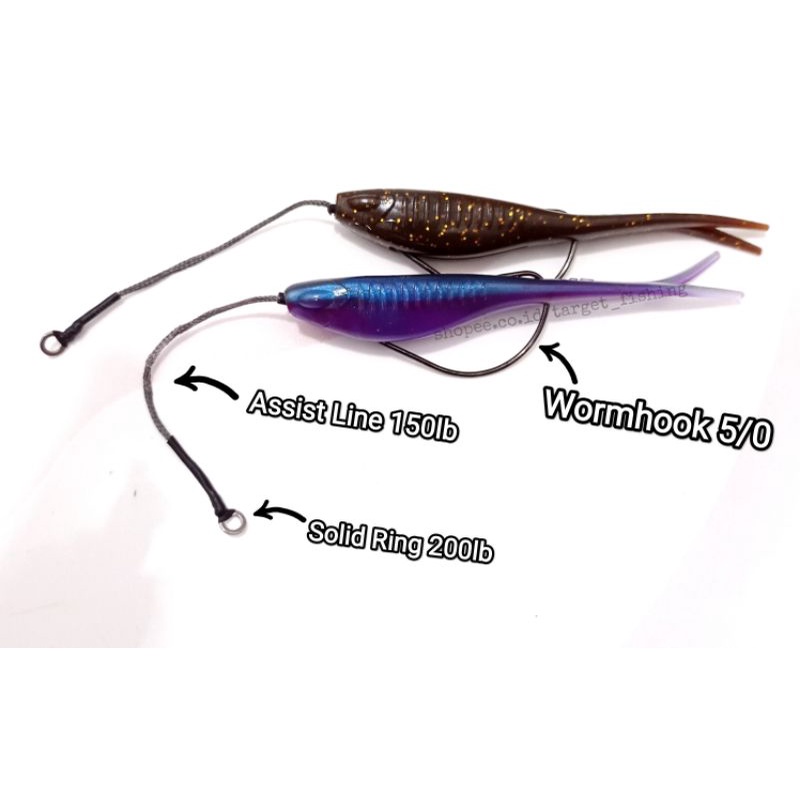 Soft Lure BABY Silencer 12cm 10gram - Umpan Casting Toman / Gabus Softbait Plus Worm Hook