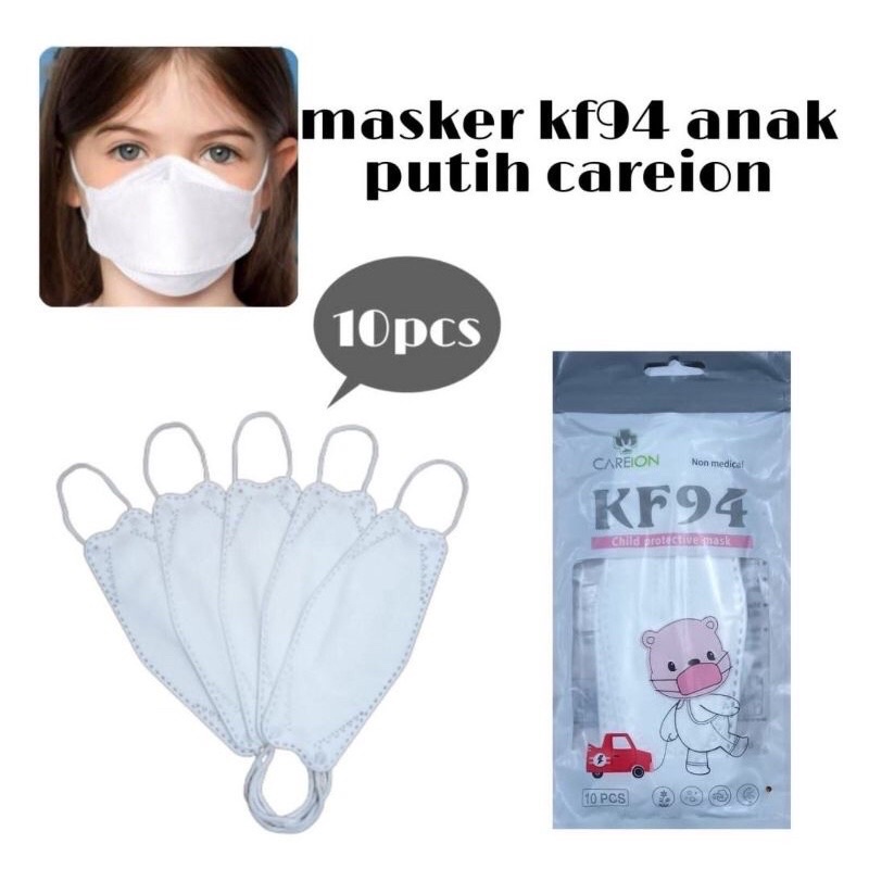 masker KF94 anak putih  KF94 kids isi 10