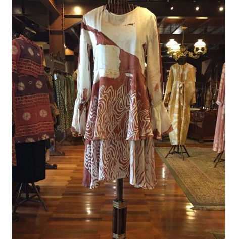 Amaria Tunik Tissue by Dian Pelangi LIMITED EDITION Baju Atasan Blus Batik Kerja Kantor Casual Forma