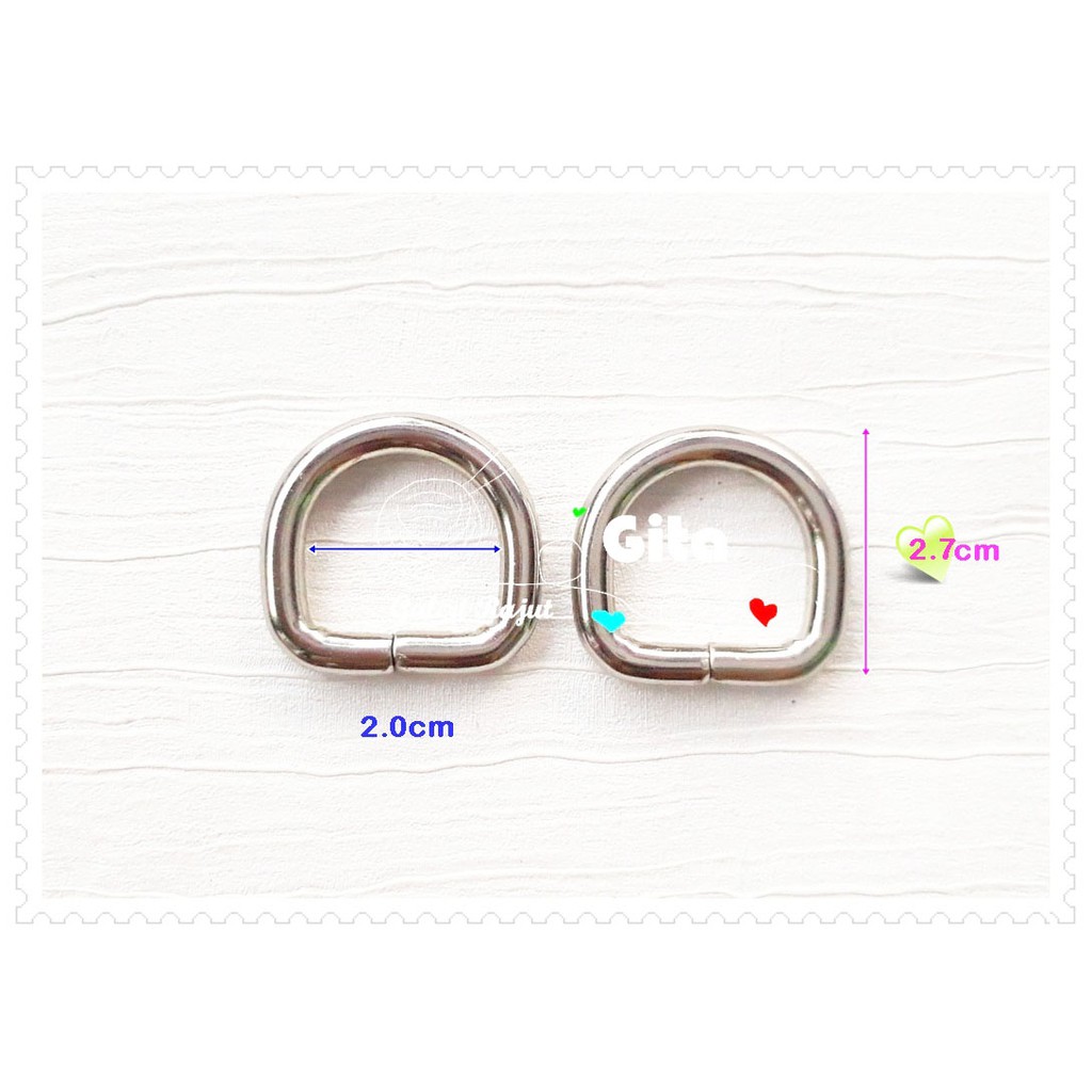 (2pcs) Ring D 2.0cm Tinggi Tebal Impor