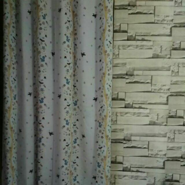 Gorden Motif Tangkai Hijau Termurahhh!! Gorden Jendela Gordyn Hordeng Pintu