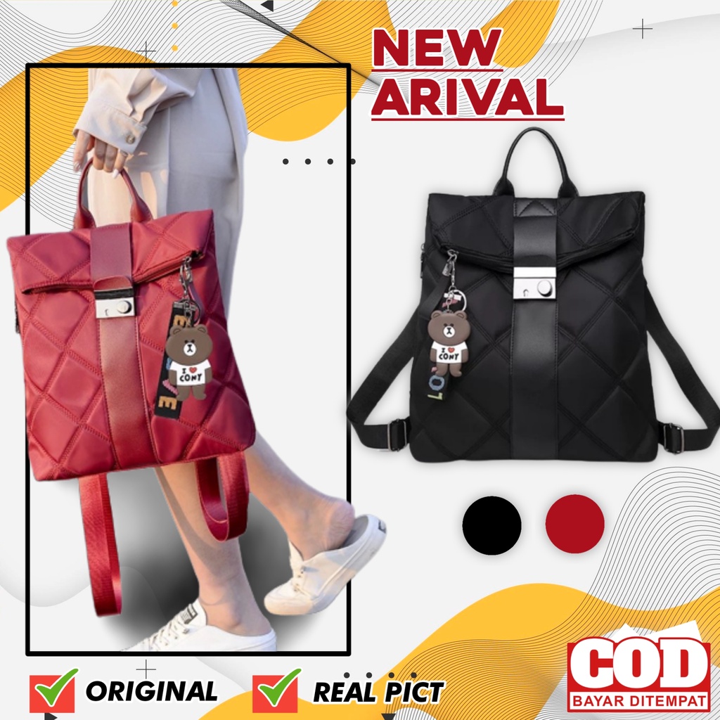Tas Ransel Perempuan Cantik Premium Fashion Wanita Korea Style Tempat Laptop Buku Hp Kualitas Premiu