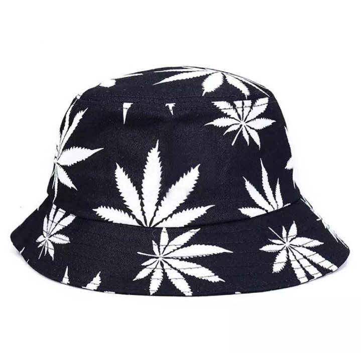 topi bucket motif sablon ganja premium real pict cod