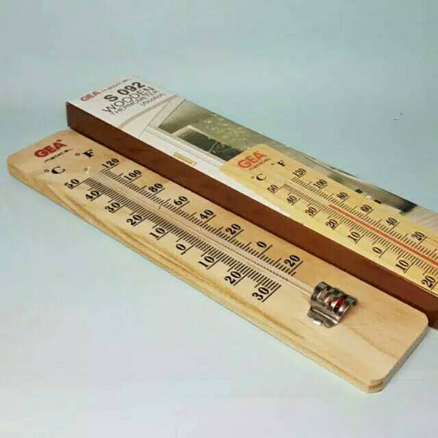 Thermometer kayu GEA  Termometer ruangan kayu  Termometer dinding kayu