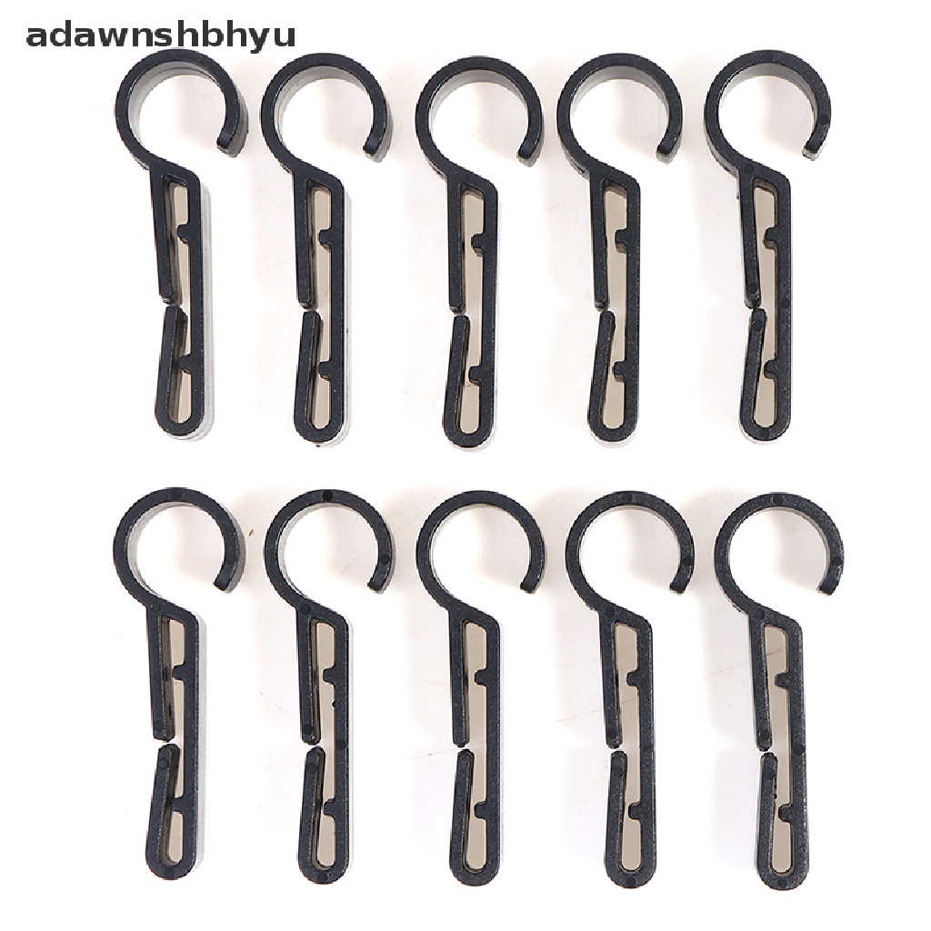 Adawnshbhyu 10Pcs / Set Klip Penjepit Helm Bahan Plastik Warna Hitam