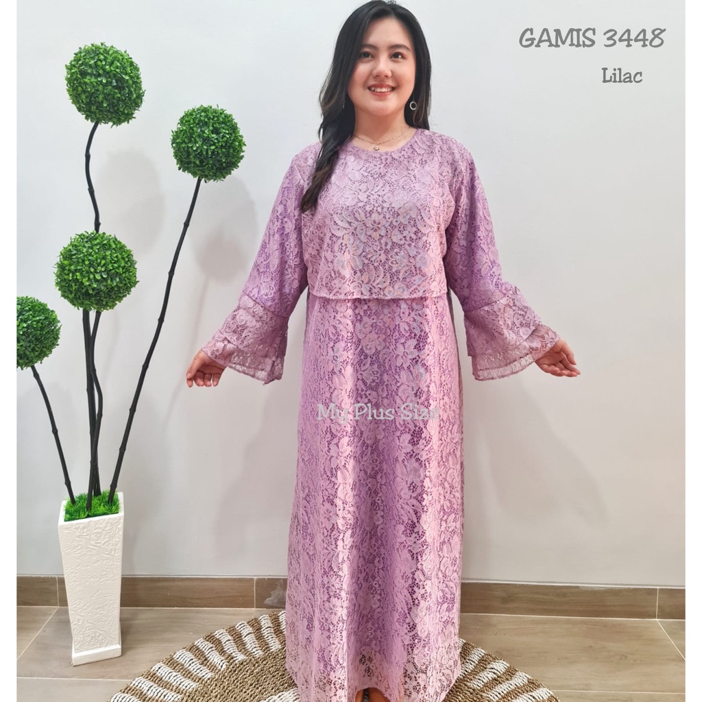 Gamis Brukat Jumbo 3448, Ld 132 cm