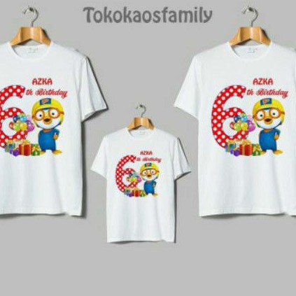 kaos pororo untuk ultah couple family