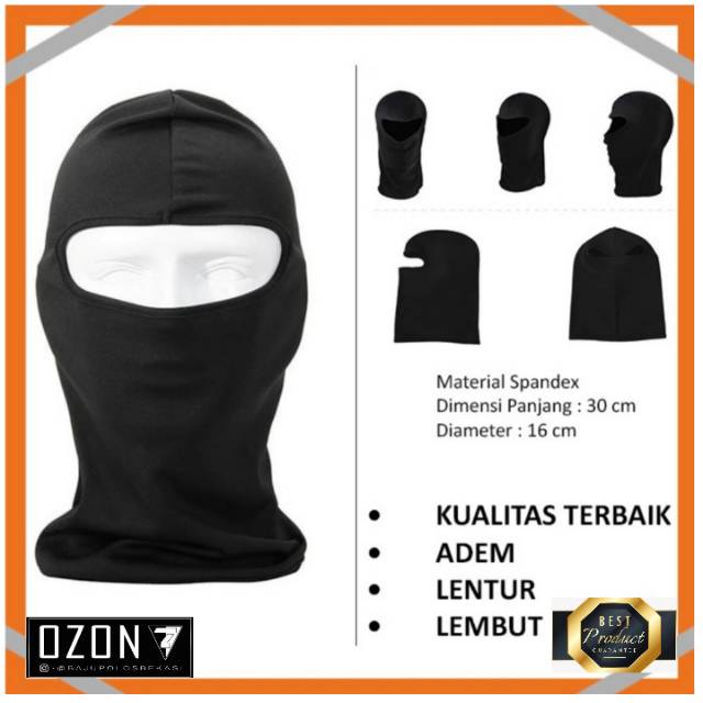 Masker motor Masker kain hitam MASKER NINJA Bandana Helm Polos