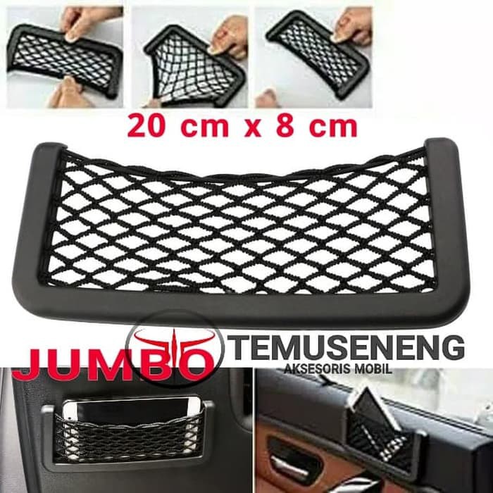 Car Net Organizer Besar Wadah Jaring Pockets Hp Barang Dashboard Mobil