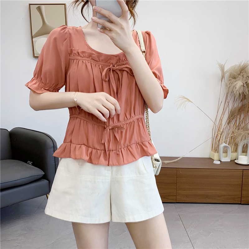 IBS-25 blouse atasan wanita import korea jepang formal kantor pink feminim