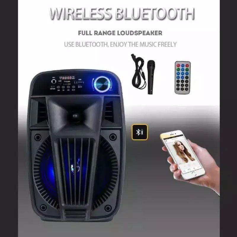 Speaker Bluetooth Karaoke 6,5&quot; Jinlong JL-1915 Free Mic