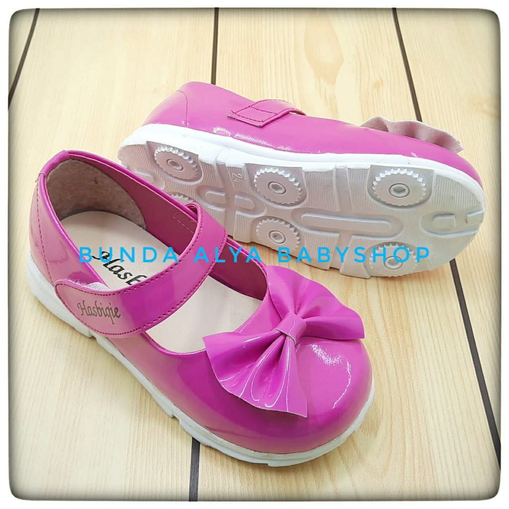 Sepatu Anak Perempuan Usia 2 3 Tahun PINK SIze 22 - 25 - Sepatu Pesta Anak Cewek Slip On Alas Karet Anti Licin