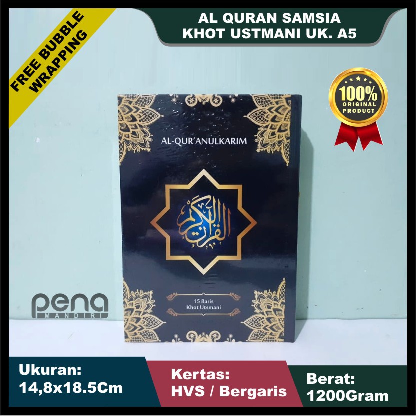 Alquran Wakaf A5 - Al quran A5 waqaf - Al Quran Samsia A5 Ayat Pojok 15 Baris Kertas HVS