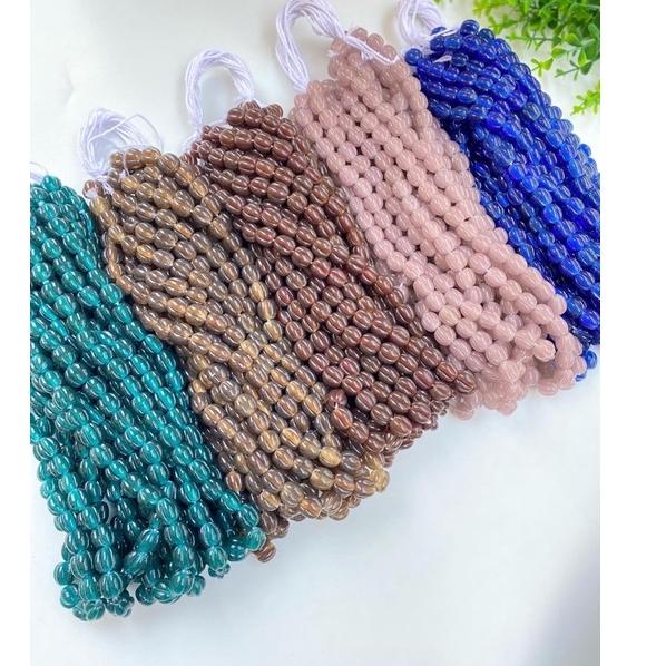 Harga Spesial.. MANIK BELIMBING TRANSPARANT/ manik indonesia / glass beads handmade