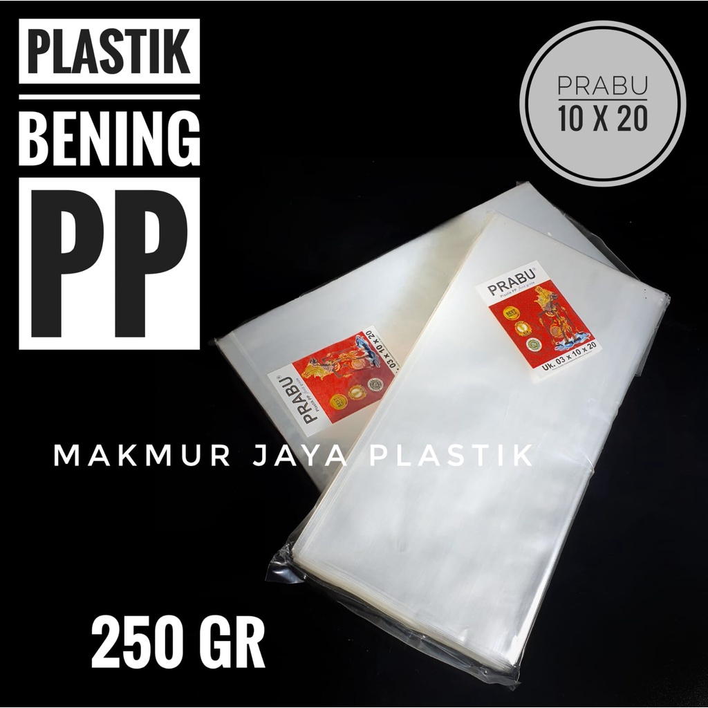 [ PP PRABU 10 X 20 ] KANTONG PLASTIK KEMASAN MAKANAN PP BENING 10 X 20