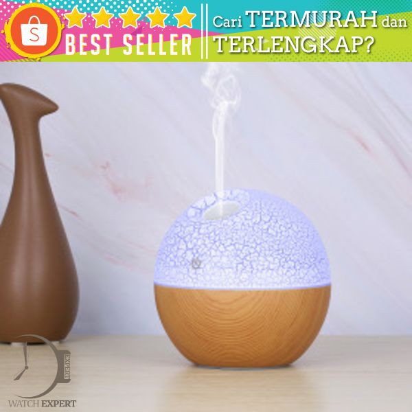 Taffware Ultrasonic Humidifier Aroma Essential Oil Diffuser RGB Light 130ml - J-008 - Wooden