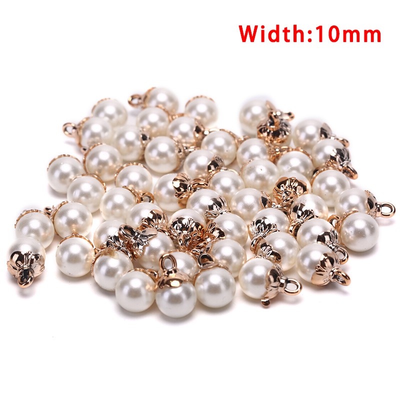 Hbid Glory 50Pcs Liontin Mutiara Imitasi Untuk Membuat Perhiasan Anting / Gelang DIY