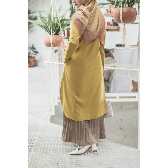 TUNIK FASHION WANITA MURAH STYLE KEREN / Emery Shirt - Mustard | Zysku Xena