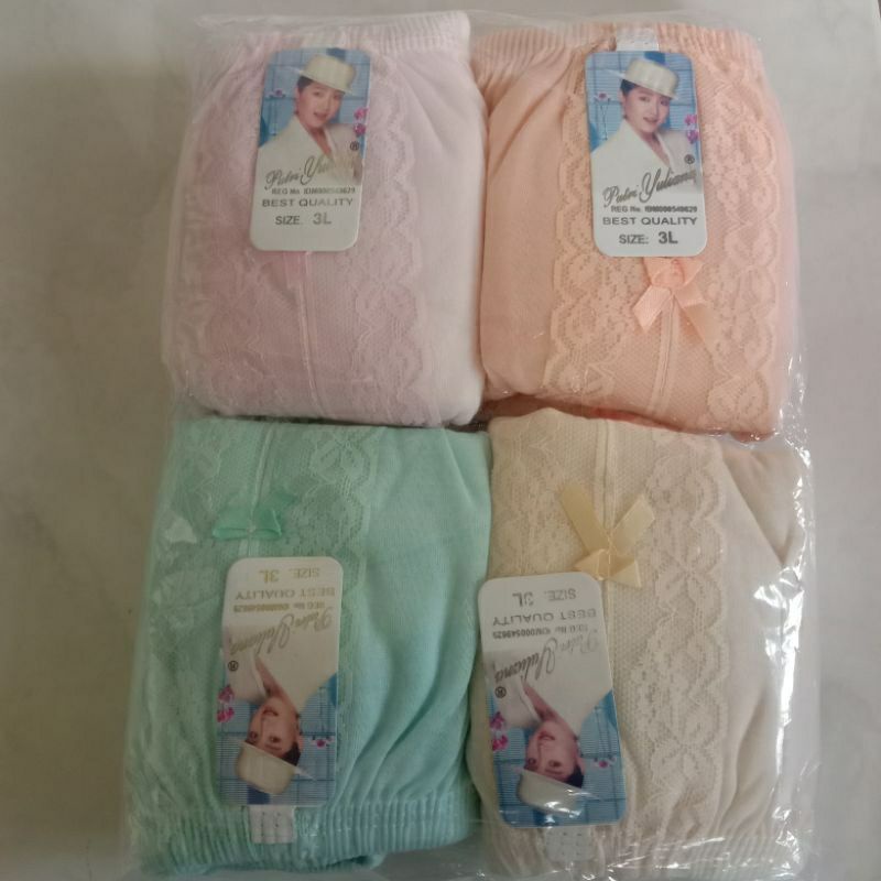 ( S M L XL 3L 4L 5L 6L) (12 pcs &amp; 6 pcs ) Grosir CD wanita Murah/lusinan Celana dalam wanita murah dengan berbahan katun