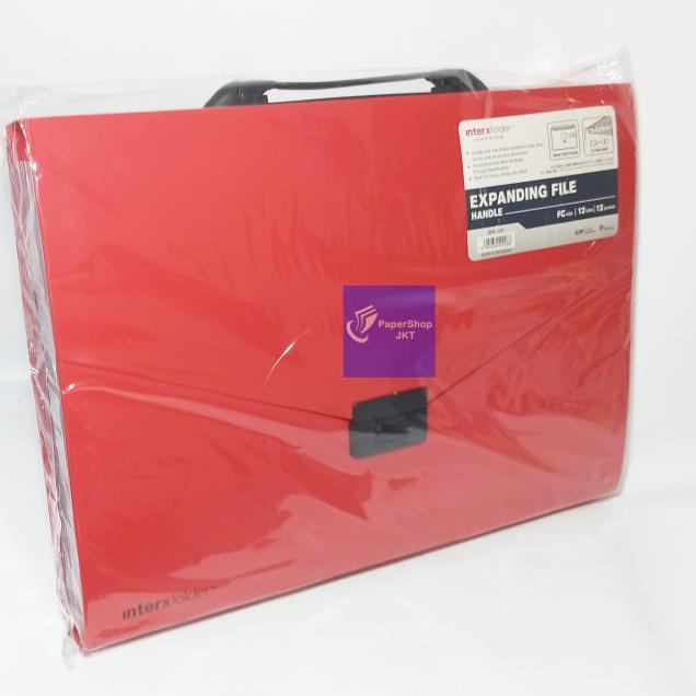 

◊ Expanding File With Handle Folio Inter X -Tas Tenteng - Merah ♣