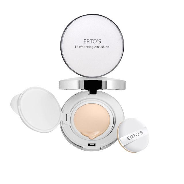 [ORI] Bedak EE Whitening Aircushion Foundation Wajah dengan Tekstur Lembut Menutupi Flek Noda Hitam di Wajah - Gratis Spons Bedak dalam Kemasan