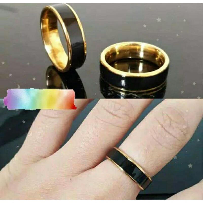 CINCIN TITANIUM PRIA RING KOMBINASI HITAM