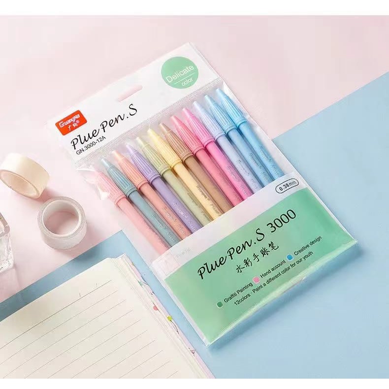 

Plue Pen PULPEN NEEDLE point PEN 12 warna ECER S3000 Fineliner Pastel Color 0.38 mm