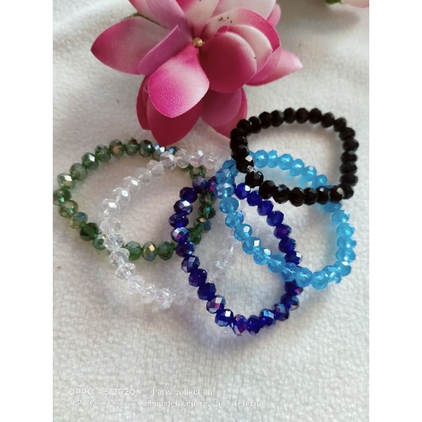 gelang kristal Ceko 6mm anak2/gelang kristal Ceko bening