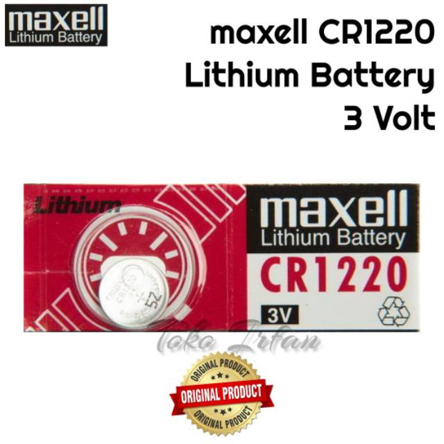 BATERAI MAXELL CR1220 ORIGINAL LITHIUM BATTERY 3V BATRAI CR 1220