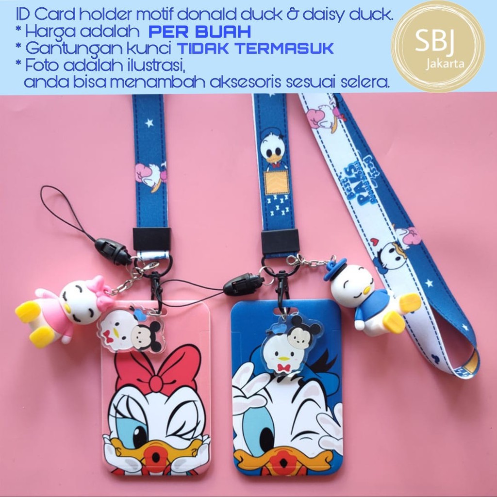 Tempat kartu / ID card holder / tempat flash card e toll / tag holder motif donal desi bebek